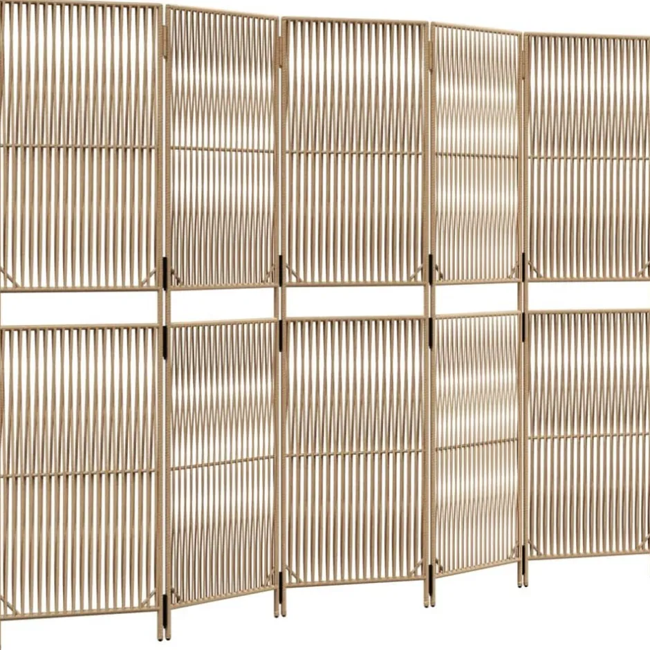Discount vidaXL Rumsavdelare 5 paneler konstrottning Beige