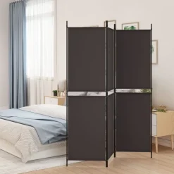 Online vidaXL Rumsavdelare 3 paneler 150x180 cm tyg Brun