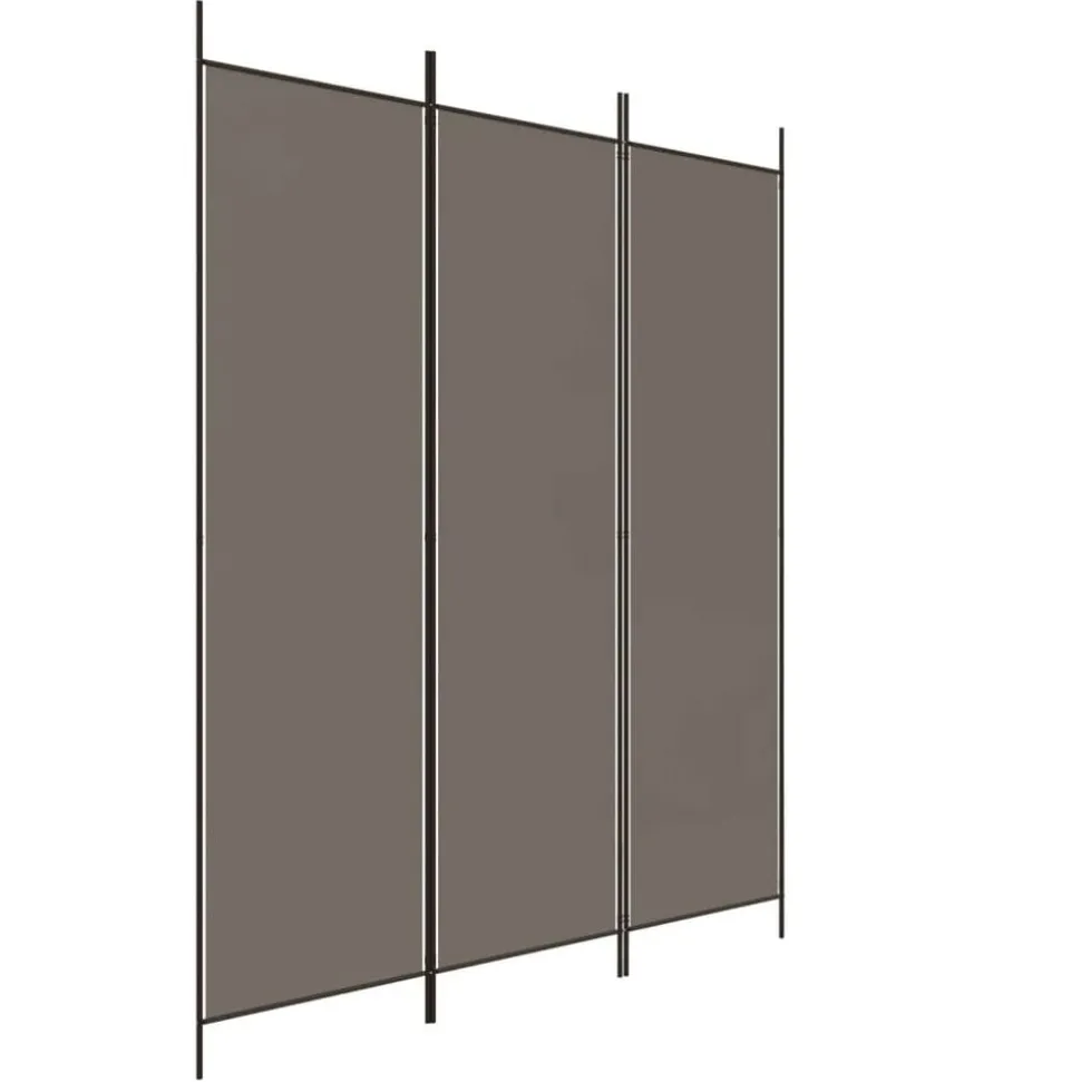 vidaXL Rumsavdelare 3 paneler antracit 150 x 200 cm tyg