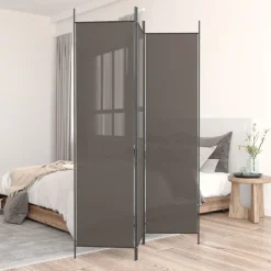 vidaXL Rumsavdelare 3 paneler antracit 150 x 200 cm tyg