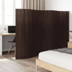 vidaXL Rumsavdelare mörkbrun bredd 400 cm höjd 165 cm bambu