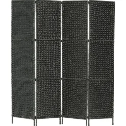 vidaXL Rumsavdelare 4-paneler vattenhyacint 154x160 cm svart