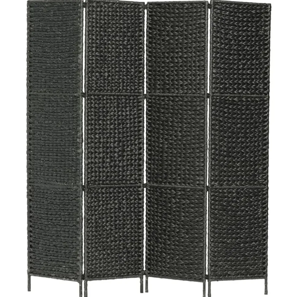 vidaXL Rumsavdelare 4-paneler vattenhyacint 154x160 cm svart