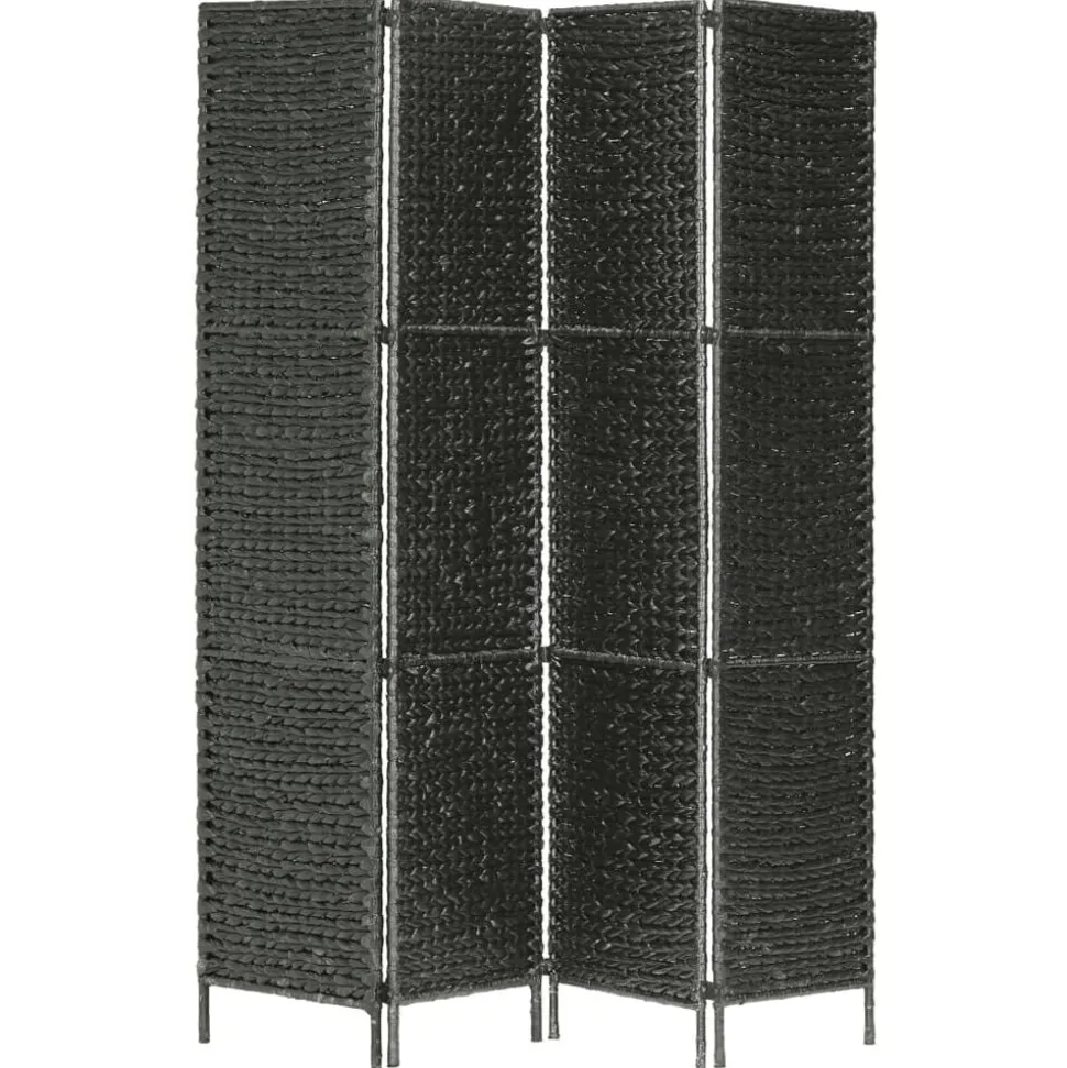 vidaXL Rumsavdelare 4-paneler vattenhyacint 154x160 cm svart