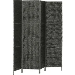 vidaXL Rumsavdelare 4-paneler vattenhyacint 154x160 cm svart