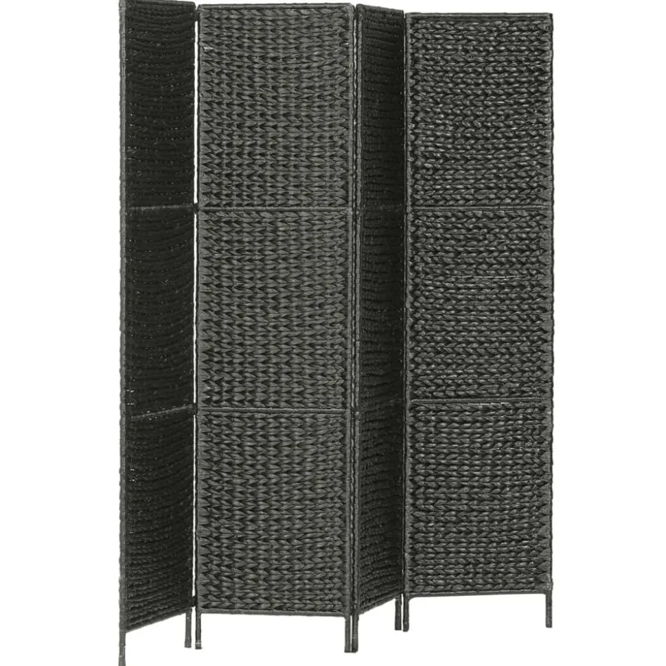 vidaXL Rumsavdelare 4-paneler vattenhyacint 154x160 cm svart