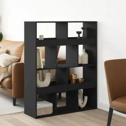 vidaXL Rumsavdelare svart 100x33x125,5 cm konstruerat trä