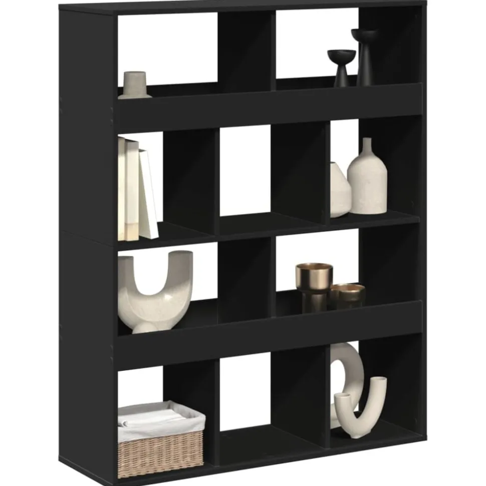 vidaXL Rumsavdelare svart 100x33x125,5 cm konstruerat trä