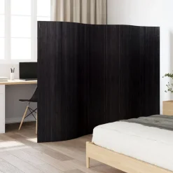 vidaXL Rumsavdelare svart bredd 250 cm höjd 165 cm bambu