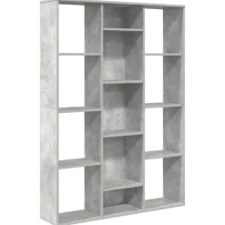 Discount vidaXL Rumsavdelare/bokhylla 100x24x140 cm konstruerat trä Betonggrå