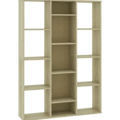 Clearance vidaXL Rumsavdelare/bokhylla sonoma-ek 100x24x140 cm konstruerat trä Sonoma ek