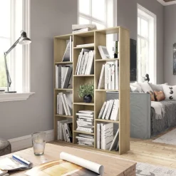 Clearance vidaXL Rumsavdelare/bokhylla sonoma-ek 100x24x140 cm konstruerat trä Sonoma ek