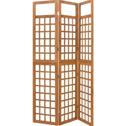 Clearance vidaXL Rumsavdelare/Spaljé 3 paneler massiv gran 121x180,5 cm Brun