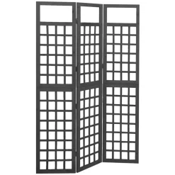 Outlet vidaXL Rumsavdelare/Spaljé 3 paneler massiv gran 121x180 cm Svart