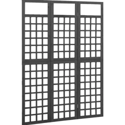 Outlet vidaXL Rumsavdelare/Spaljé 3 paneler massiv gran 121x180 cm Svart