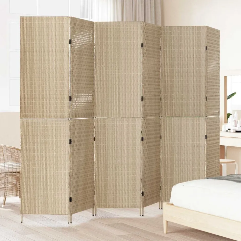 Clearance vidaXL Rumsavskiljare 292 x 180 cm konstrotting Beige