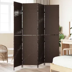 vidaXL Rumsavskiljare Brun 195 x 180 cm konstrotting