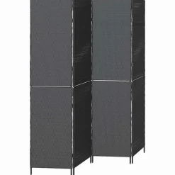 vidaXL Rumsavskiljare Svart 195 x 180 cm konstrotting