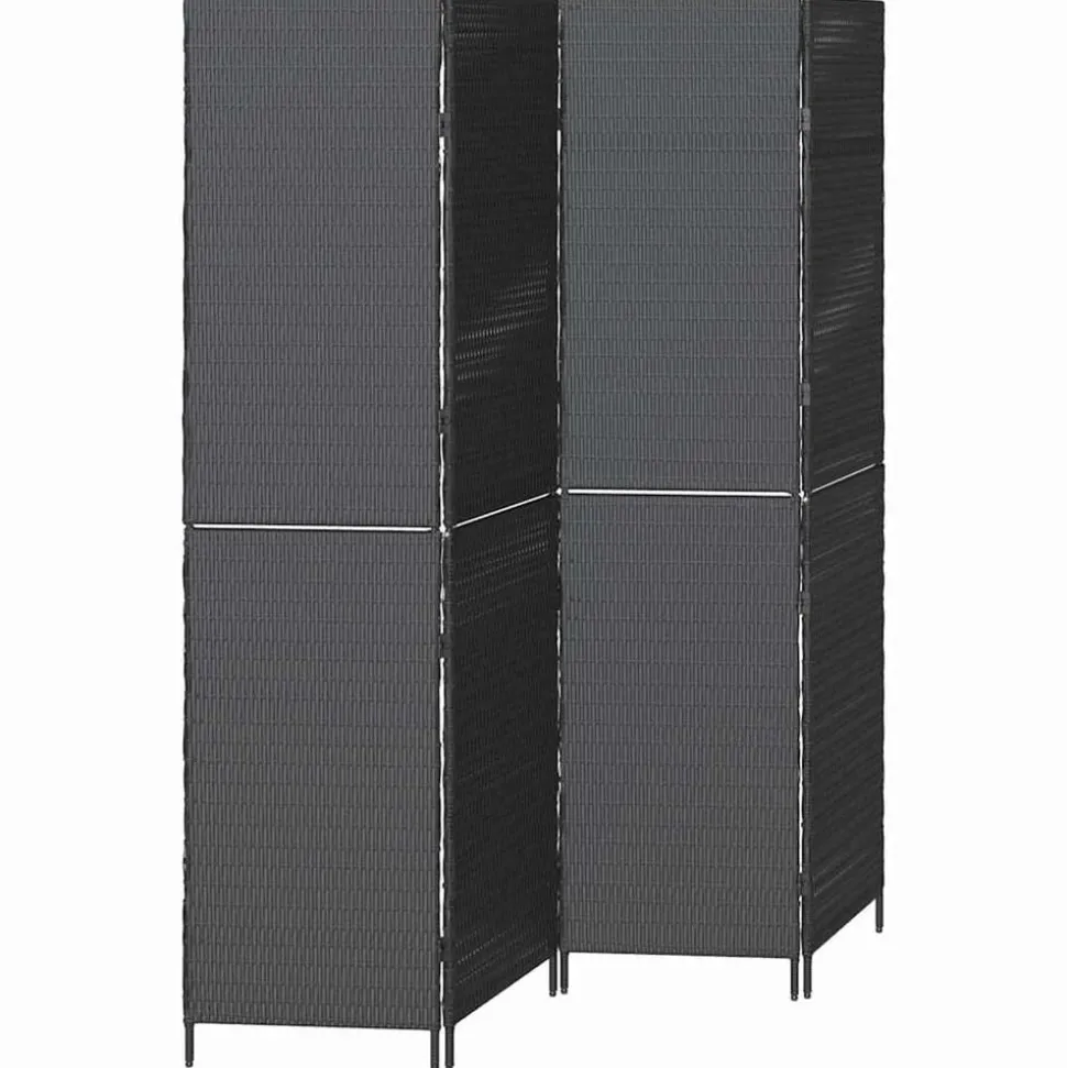 vidaXL Rumsavskiljare Svart 195 x 180 cm konstrotting