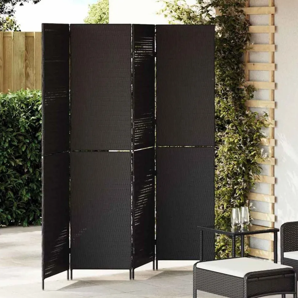 vidaXL Rumsavskiljare Svart 195 x 180 cm konstrotting