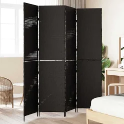 vidaXL Rumsavskiljare Svart 195 x 180 cm konstrotting