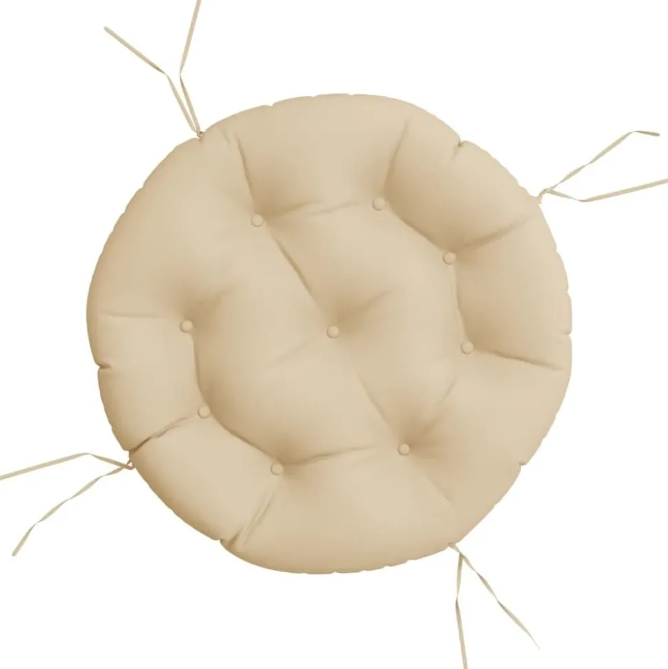 vidaXL Rund dyna beige Ø 60 x11 cm oxfordtyg