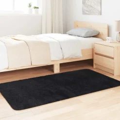 vidaXL Ryamatta med lång lugg NAVARRA svart 80x150 cm polyester