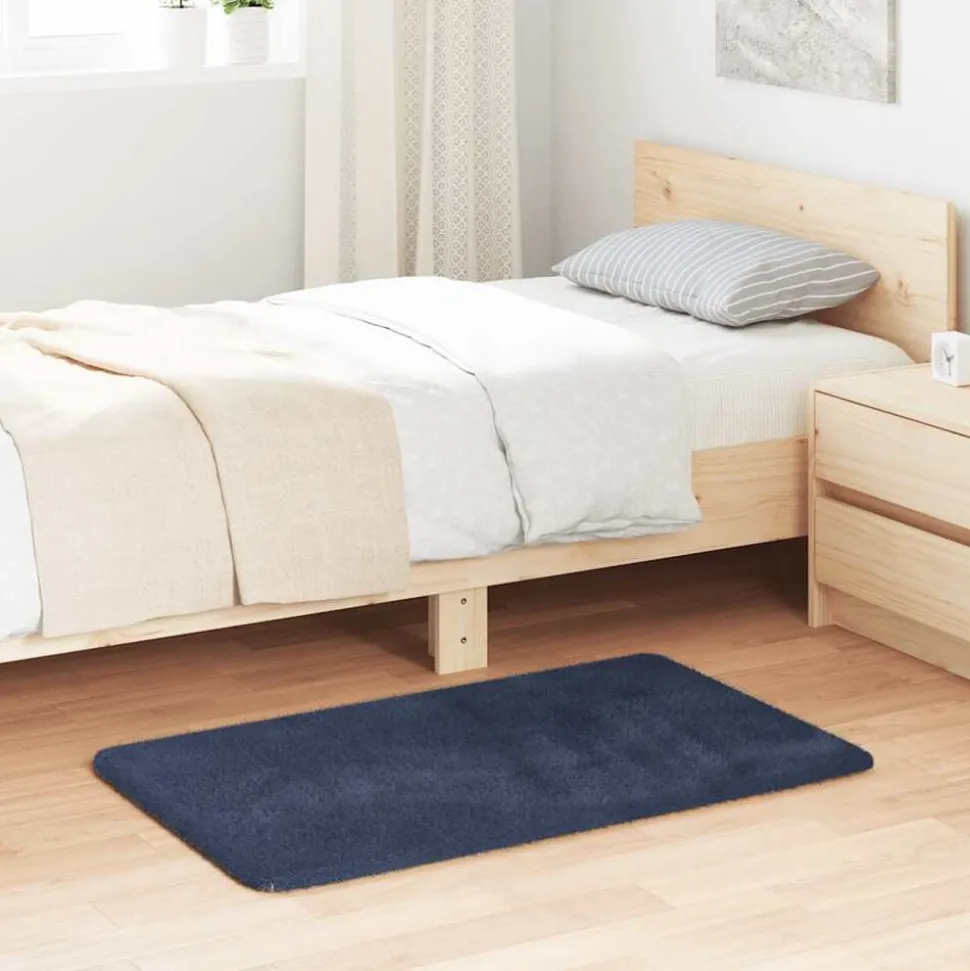 vidaXL Ryamatta med lång lugg NAVARRA marinblå 60x100 cm polyester
