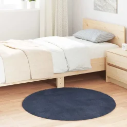 Clearance vidaXL Ryamatta med lång lugg NAVARRA 100x100 cm polyester Marinblå