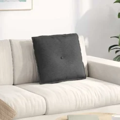 vidaXL Ryggkudde 50 x 45 cm Kordread tyg Mörkgrå