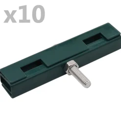 New vidaXL Sammankopplare för galler U-form 10 set Grön