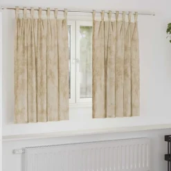 vidaXL Sammetsgardiner med gardiner 2 pcs 140 x 140 cm Sammet Kräm