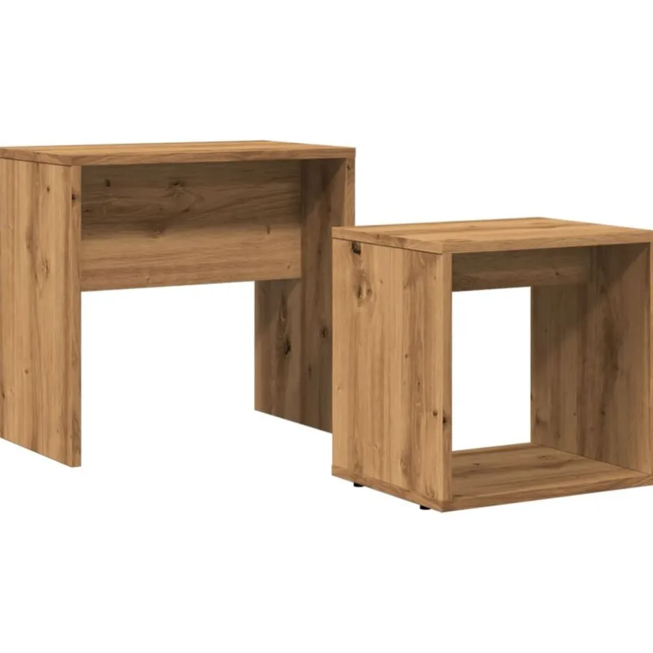 Outlet vidaXL Satsbord 2 st ek konstruerat trä artisan ek