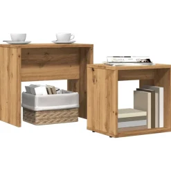 Outlet vidaXL Satsbord 2 st ek konstruerat trä artisan ek