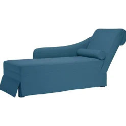 Online vidaXL Schäslong med bolster och höger armstöd sammet Blå
