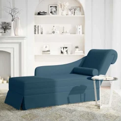 Online vidaXL Schäslong med bolster och höger armstöd sammet Blå