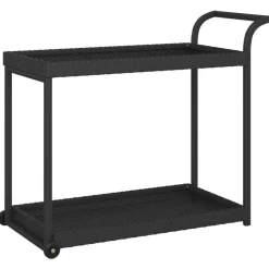 vidaXL Serveringsvagn svart 100x45x83 cm konstrotting