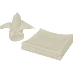 Clearance vidaXL Servetter 10 st gräddvit 50x50 cm Kräm