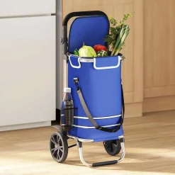 vidaXL Shoppingvagn 36,5 x 46,5 x 100,5 cm Oxford tyg Blå