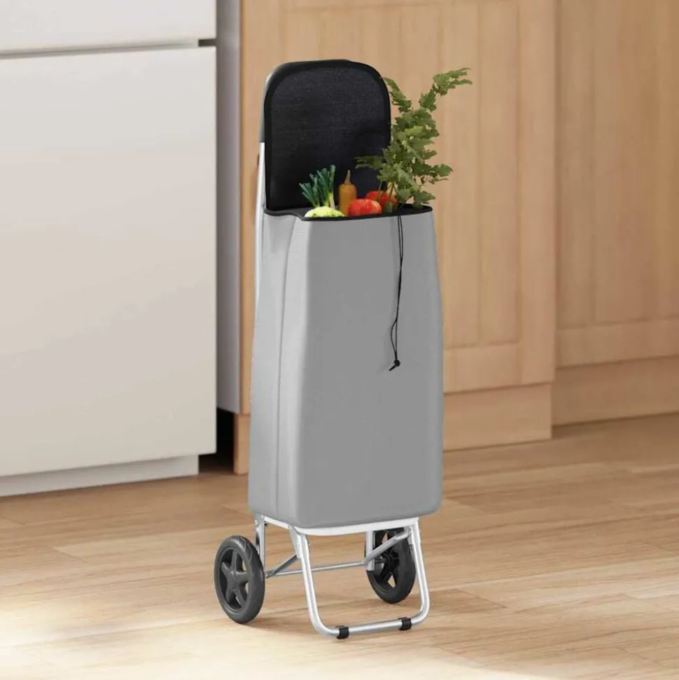 vidaXL Shoppingvagn Grå 35 x 28 x 92 cm Oxford tyg