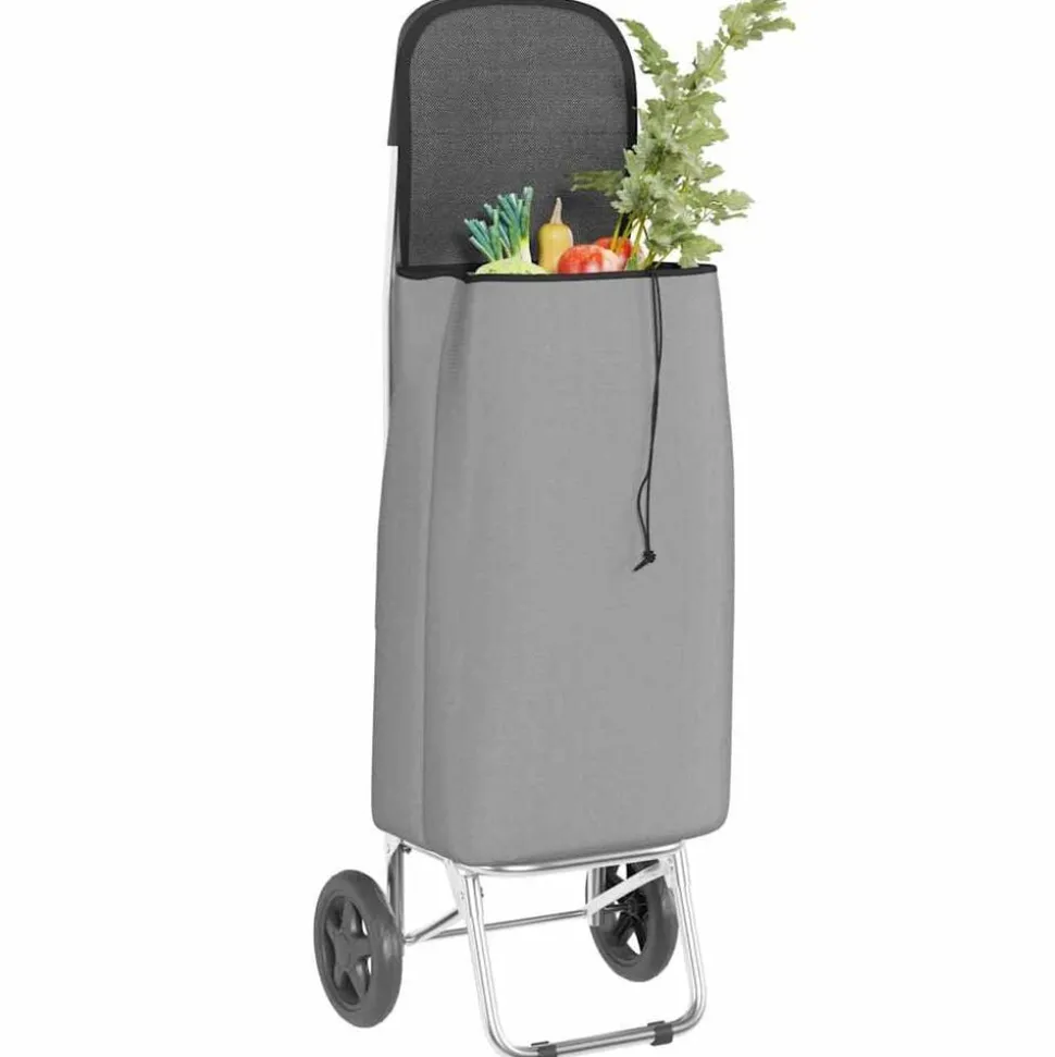 vidaXL Shoppingvagn Grå 35 x 28 x 92 cm Oxford tyg