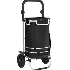 vidaXL Shoppingvagn 36,5 x 46,5 x 100,5 cm Oxford tyg Svart