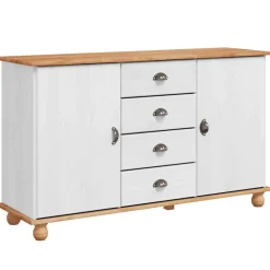 vidaXL Sideboard med låda ASKIM 133,5 x 40 x 79 cm Massiv furu