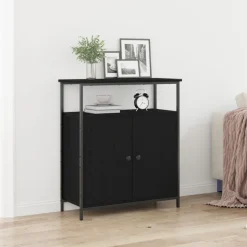 vidaXL Sideboard Svart Ek 70 x 30 x 80 cm Konstruerat trä