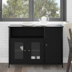 vidaXL Sideboard Svart Ek 100 x 35 x 75 cm