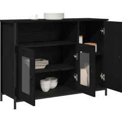 vidaXL Sideboard Svart Ek 100 x 35 x 75 cm
