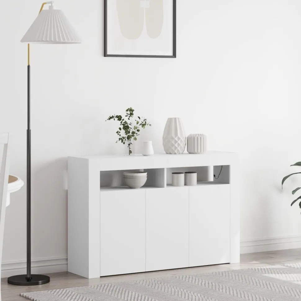 vidaXL Sideboard Vit 116 x 30 x 75 cm Konstruerat trä