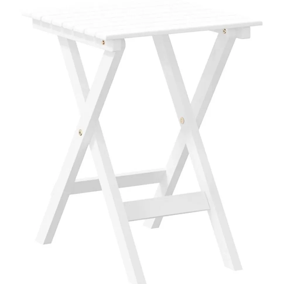 vidaXL Sidobord hopfällbar vit massivt poppelträ