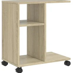 New vidaXL Sidobord med hjul sonoma-ek 50x30x55,5 cm konstruerat trä Sonoma ek