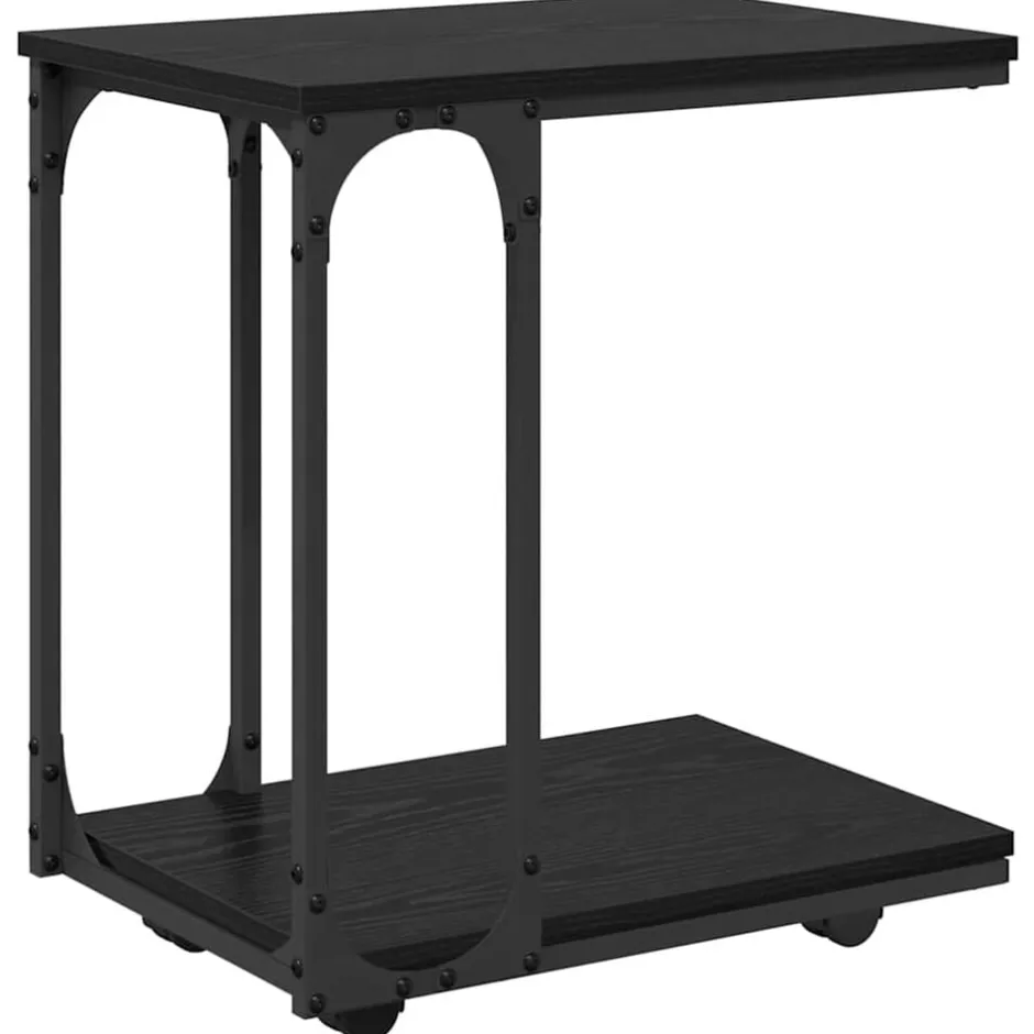 Clearance vidaXL Sidobord med hylla 50 x 35 x 55.5 cm Konstruerat trä Svart ek